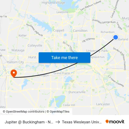 Jupiter @ Buckingham - N - MB to Texas Wesleyan University map