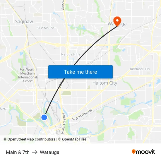 Main & 7th to Watauga map