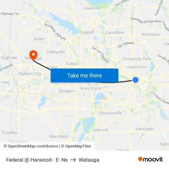 Federal @ Harwood - E- Ns to Watauga map