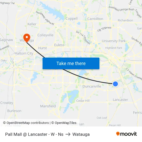 Pall Mall @ Lancaster - W - Ns to Watauga map