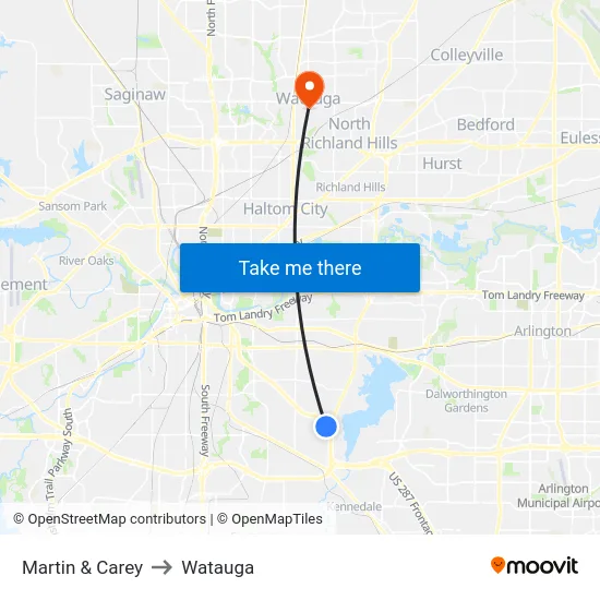 Martin & Carey to Watauga map