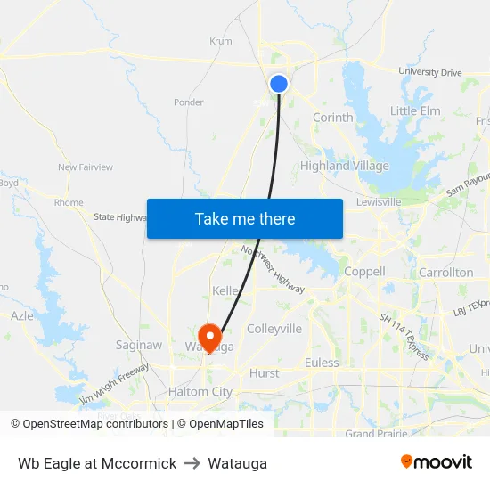 Wb Eagle at Mccormick to Watauga map