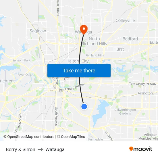 Berry & Sirron to Watauga map