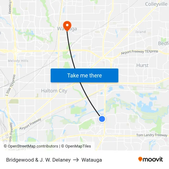 Bridgewood & J. W. Delaney to Watauga map