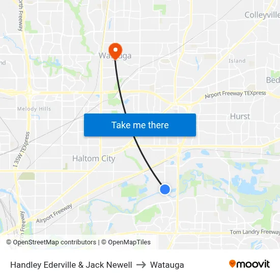 Handley Ederville & Jack Newell to Watauga map