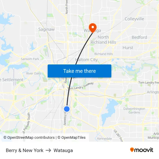 Berry & New York to Watauga map