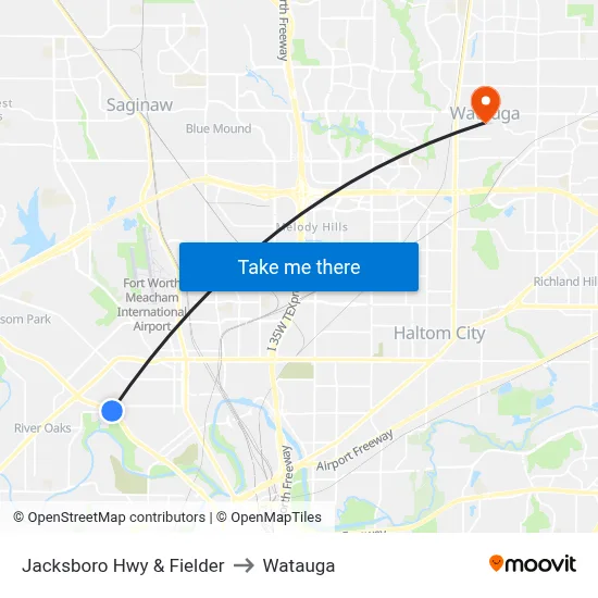 Jacksboro Hwy & Fielder to Watauga map