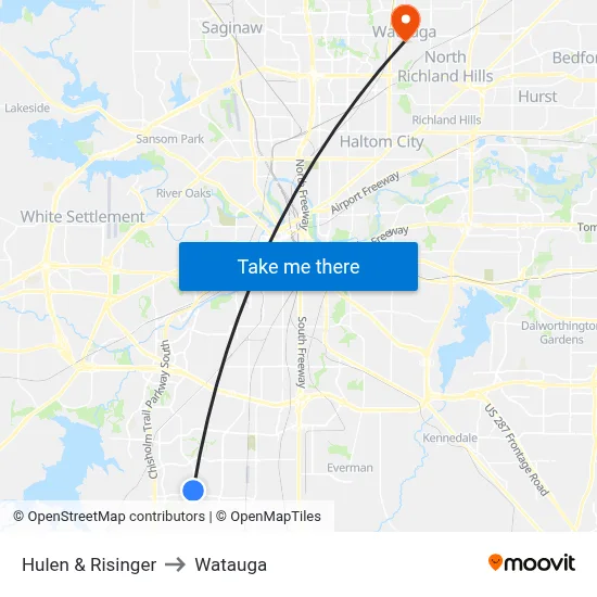 Hulen & Risinger to Watauga map