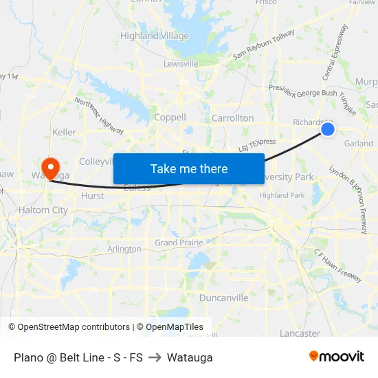 Plano @ Belt Line - S - FS to Watauga map