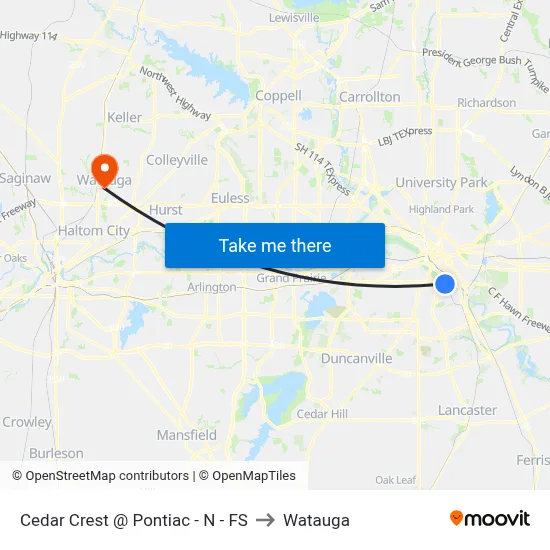 Cedar Crest @ Pontiac - N - FS to Watauga map