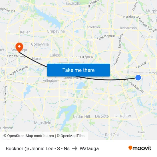 Buckner @ Jennie Lee - S - Ns to Watauga map