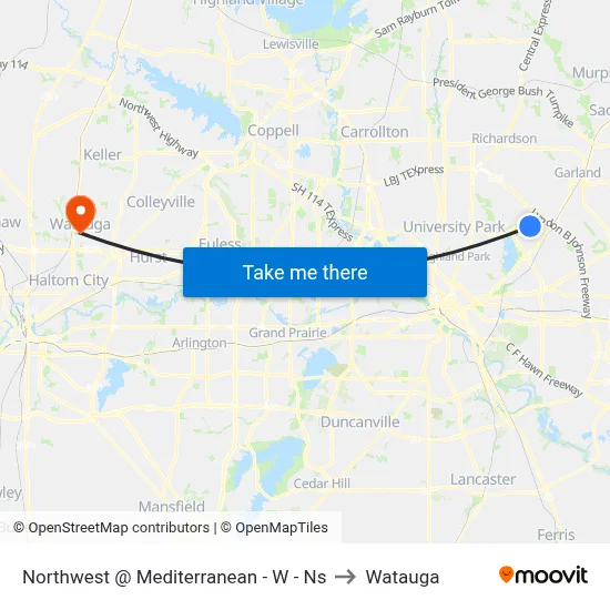 Northwest @ Mediterranean - W - Ns to Watauga map