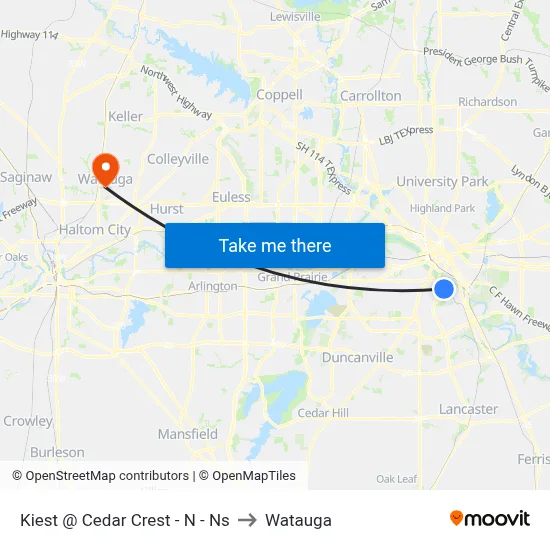 Kiest @ Cedar Crest - N - Ns to Watauga map