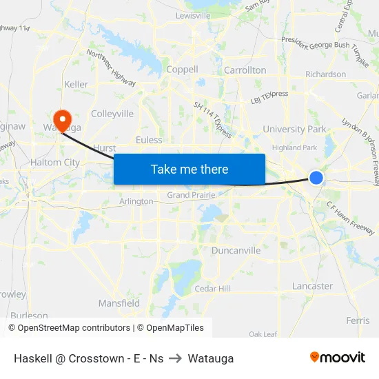 Haskell @ Crosstown - E - Ns to Watauga map
