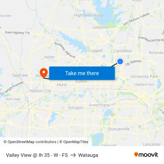 Valley View @ Ih 35 - W - FS to Watauga map