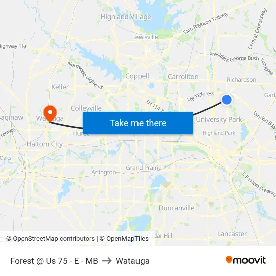 Forest @ Us 75 - E - MB to Watauga map