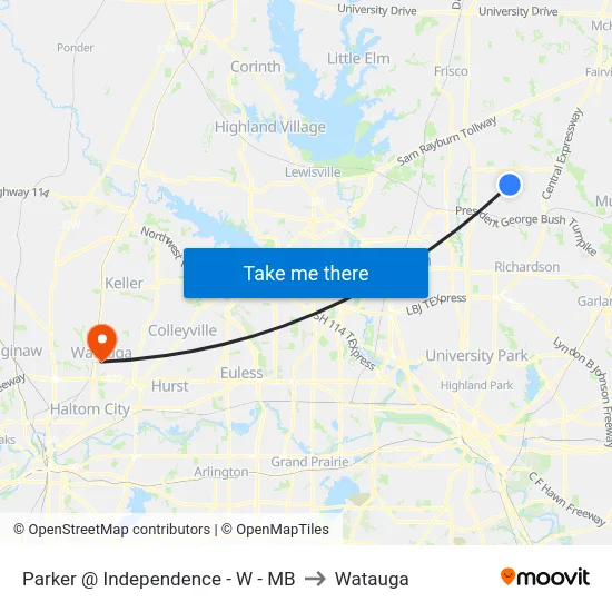 Parker @ Independence - W - MB to Watauga map