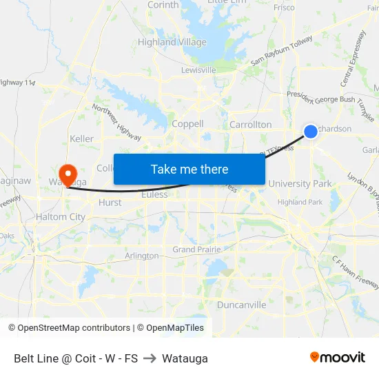 Belt Line @ Coit - W - FS to Watauga map