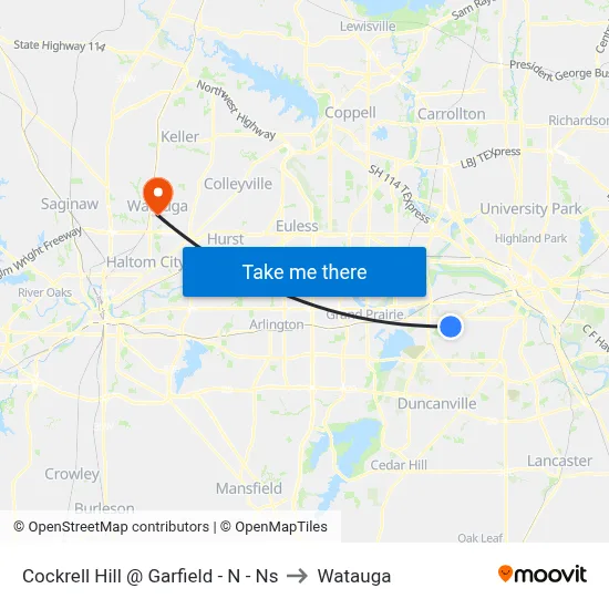 Cockrell Hill @ Garfield - N - Ns to Watauga map