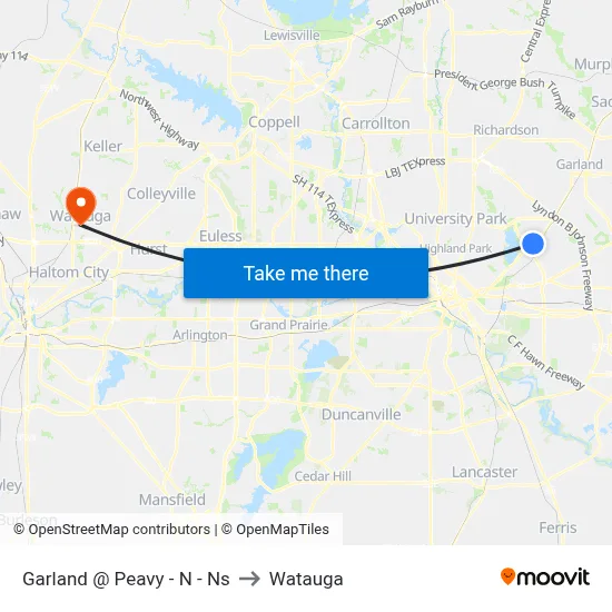 Garland @ Peavy - N - Ns to Watauga map