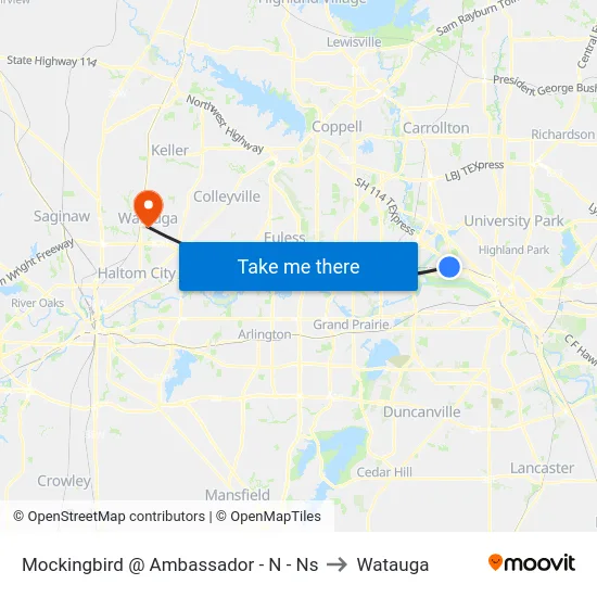 Mockingbird @ Ambassador - N - Ns to Watauga map