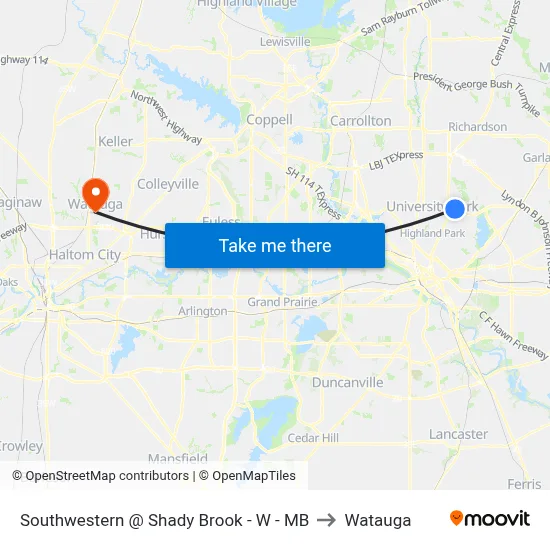 Southwestern @ Shady Brook - W - MB to Watauga map
