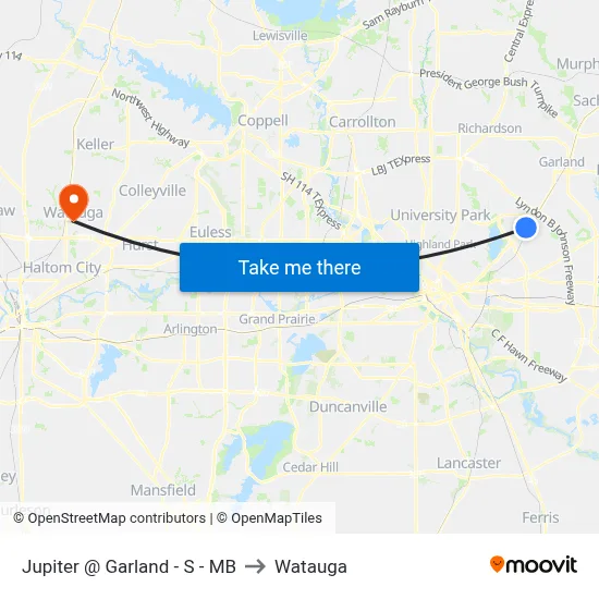 Jupiter @ Garland - S - MB to Watauga map