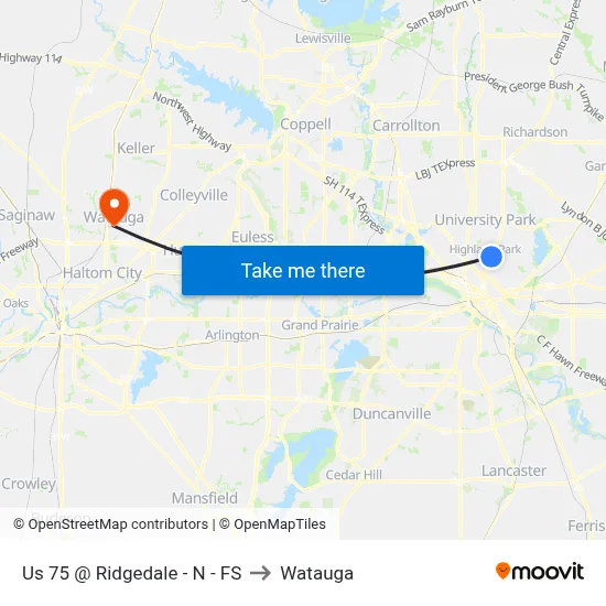 Us 75 @ Ridgedale - N - FS to Watauga map