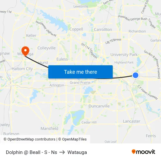 Dolphin @ Beall - S - Ns to Watauga map