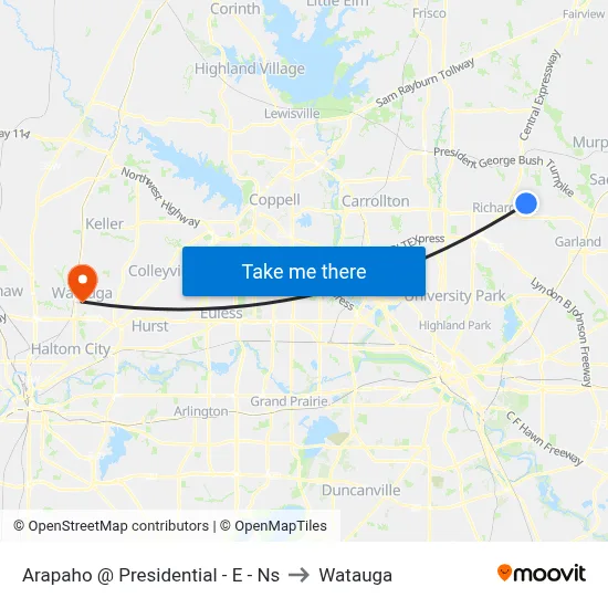 Arapaho @ Presidential - E - Ns to Watauga map