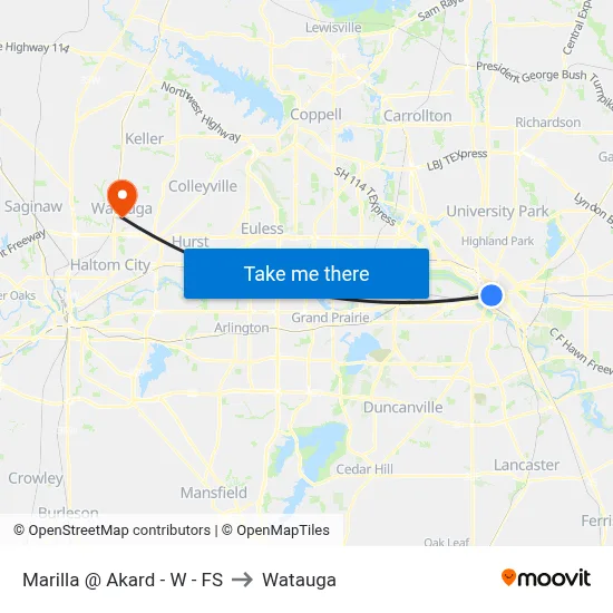 Marilla @ Akard - W - FS to Watauga map