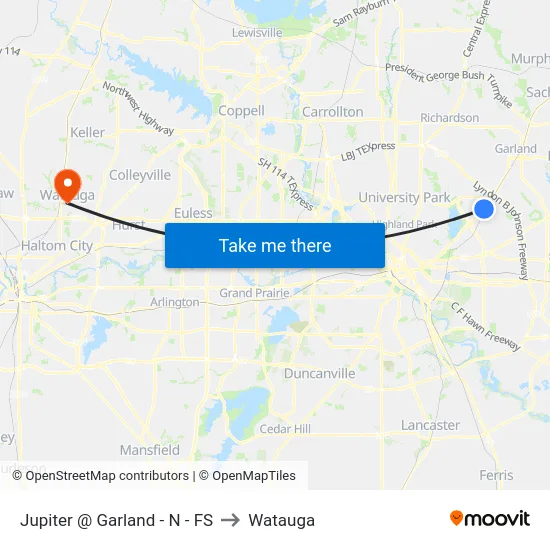Jupiter @ Garland - N - FS to Watauga map