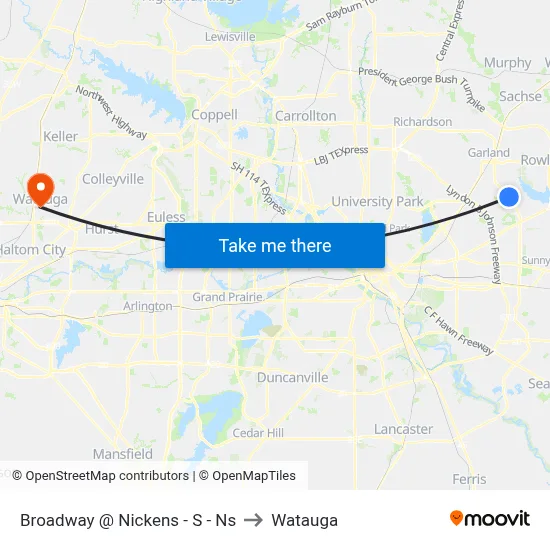 Broadway @ Nickens - S - Ns to Watauga map