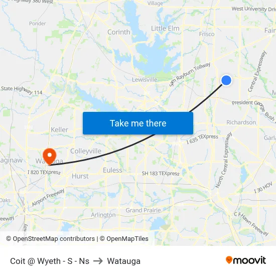 Coit @ Wyeth - S - Ns to Watauga map