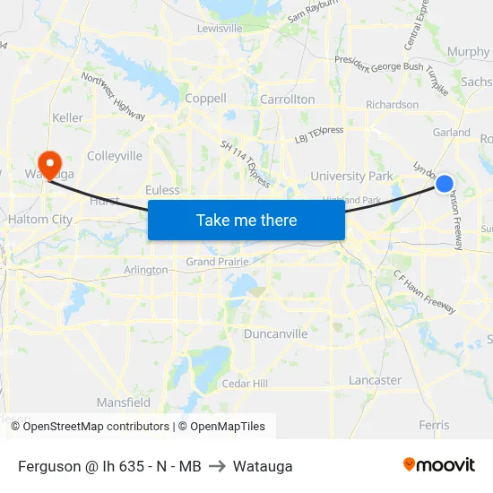 Ferguson @ Ih 635 - N - MB to Watauga map