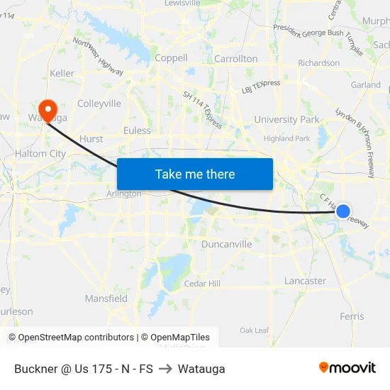 Buckner @ Us 175 - N - FS to Watauga map