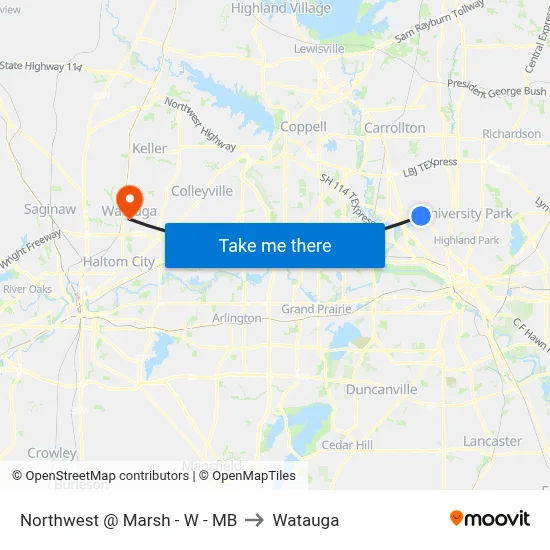 Northwest @ Marsh - W - MB to Watauga map