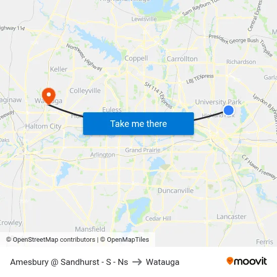 Amesbury @ Sandhurst - S - Ns to Watauga map