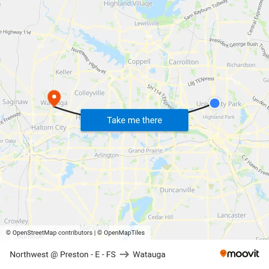 Northwest @ Preston - E - FS to Watauga map