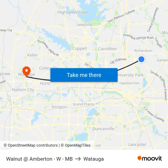 Walnut @ Amberton - W - MB to Watauga map