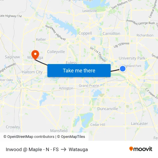Inwood @ Maple - N - FS to Watauga map