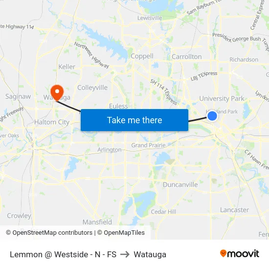 Lemmon @ Westside - N - FS to Watauga map