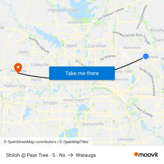 Shiloh @ Pear Tree - S - Ns to Watauga map