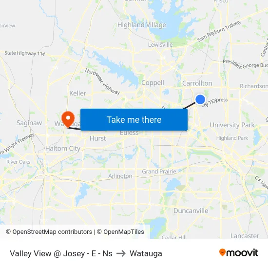Valley View @ Josey - E - Ns to Watauga map