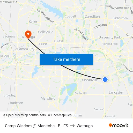 Camp Wisdom @ Manitoba - E - FS to Watauga map