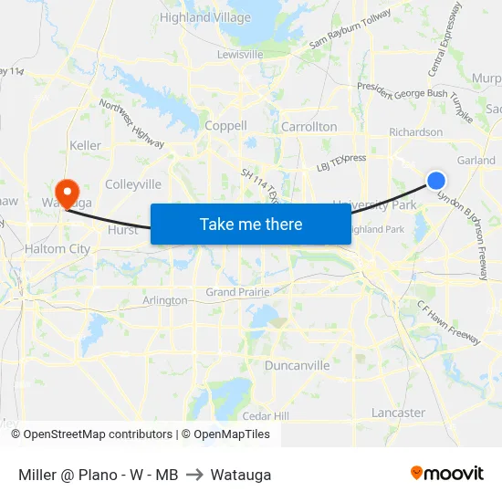 Miller @ Plano - W - MB to Watauga map