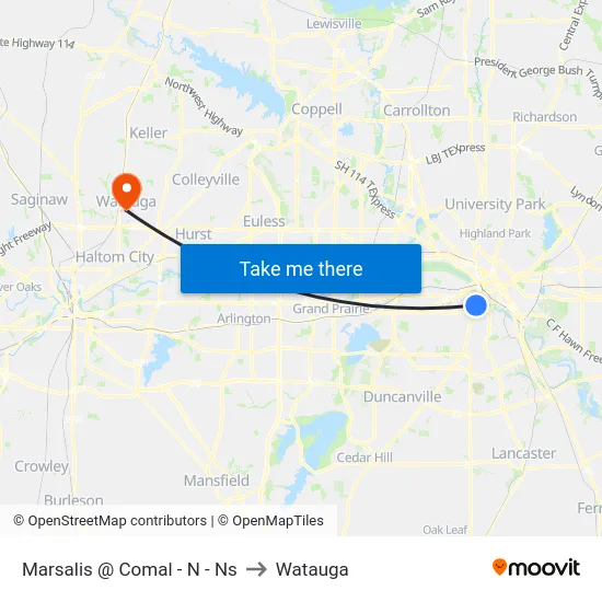 Marsalis @ Comal - N - Ns to Watauga map