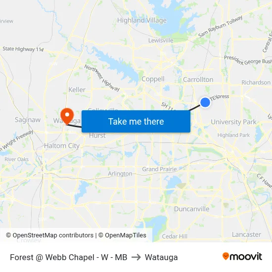 Forest @ Webb Chapel - W - MB to Watauga map