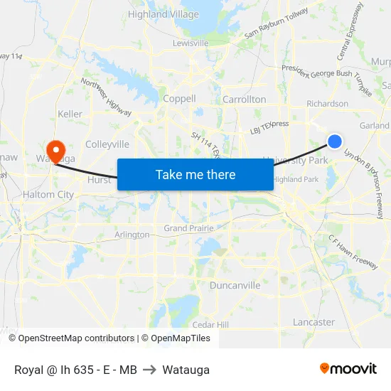 Royal @ Ih 635 - E - MB to Watauga map
