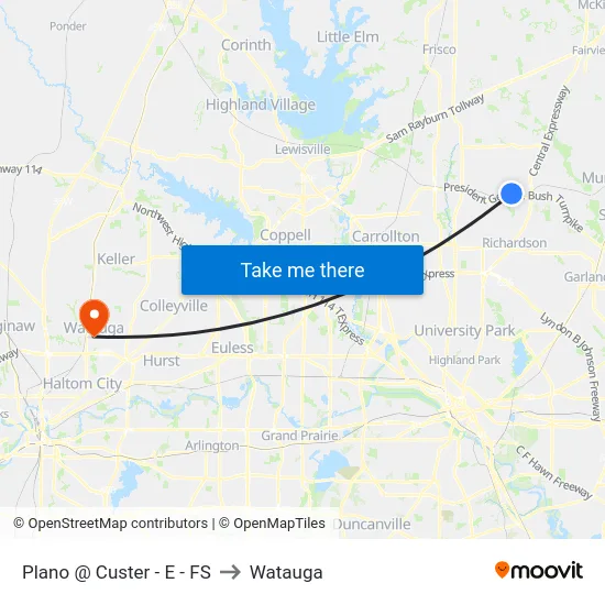 Plano @ Custer - E - FS to Watauga map